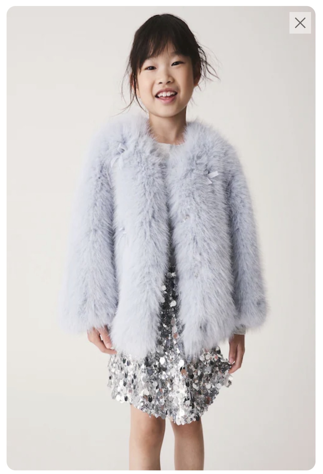 Buy Light Blue Bow Embellished Faux Fur Coat (3-16yrs) from the Next UK online shop