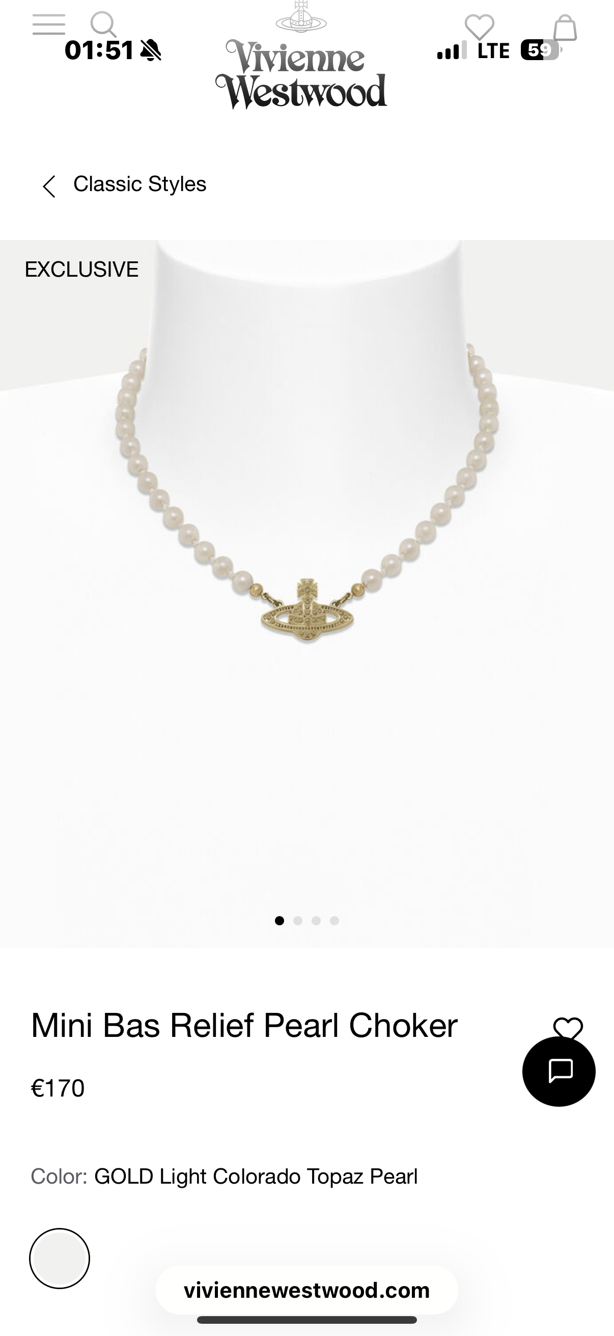 Mini Bas Relief Pearl Choker